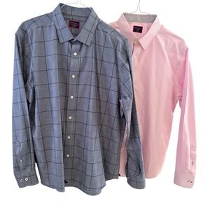 UNTUCKit Button Down Shirt Men XL Plaid Striped Wrinkle Free Ortman Douro Bundle